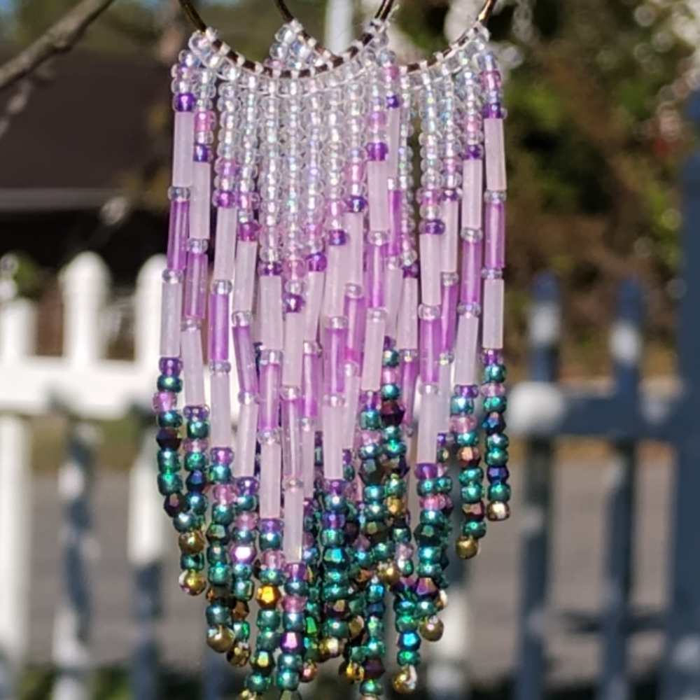 Elegant Beaded Hoop Earrings